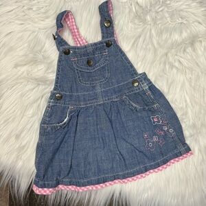 Carhartt Denim and Pink Gingham Overall size 6 month